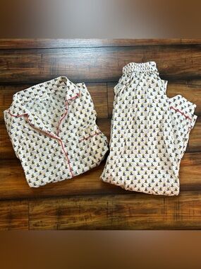 World Market 100% Cotton BoHo Floral PJ shirt pants set Sz Small/Medium